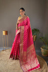 pink Color Rosy Soft Silk Saree with Beautiful Border, Rich Pallu & Full Brocade | Unstitched Blouse Included.