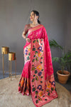 Pink Pure Soft Paithani Silk Saree