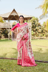 Luxurious Pink Pure Kanjivaram Soft Silk Saree with Stunning Weaving Work | Rich Pallu & Weaving Border Blouse.