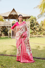 Luxurious Pink Pure Kanjivaram Soft Silk Saree with Stunning Weaving Work | Rich Pallu & Weaving Border Blouse.