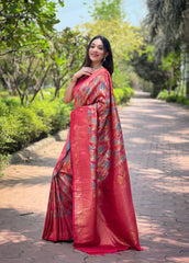 Pink Color Kanchipattu Silk Saree For Weddings