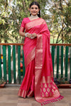 Pink Pure Silk Bandhej Patola Sarees