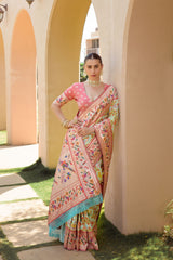 Pista Banarasi Soft Silk Paithani Patola Saree Online