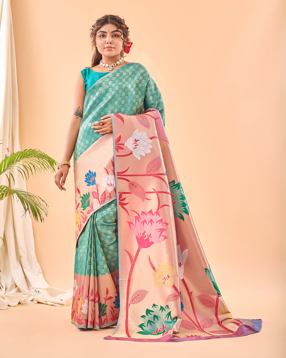 Rama Color Paithani Silk Sari