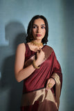 Maroon Banarasi Raw Silk Saree