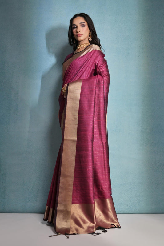 Pink Banarasi Raw Silk Saree