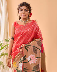 Red Color Paithani Silk Sari