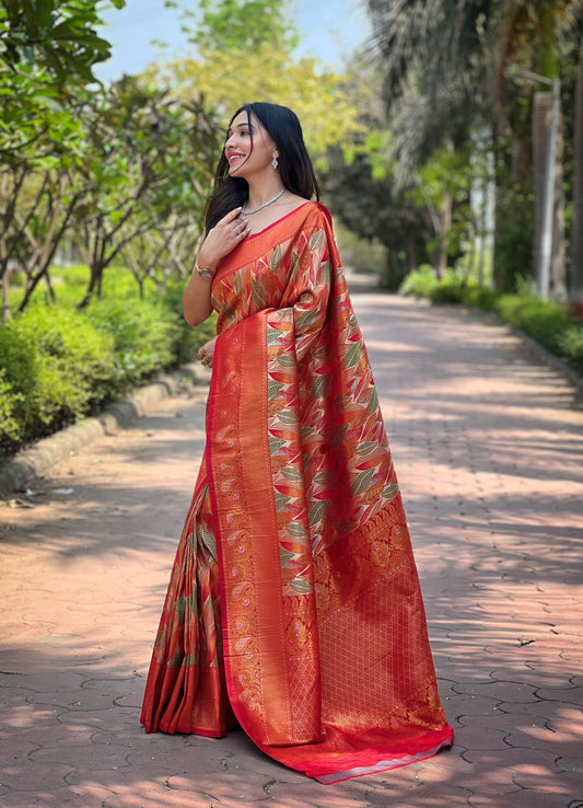 Red Color Kanchipattu Silk Saree