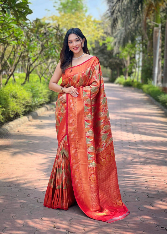 Red Color Kanchipattu Silk Saree