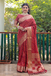 Elegant Red Handloom Silk Bandhej Patola Sarees with Kanchi Borders & Unstitched Blouse.