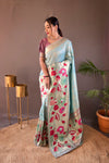 Sky Color Pure Soft Paithani Silk Saree