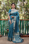 Exquisite Sky Blue  Pure Silk Bandhej Patola Sarees Featuring Rich Zari Weaving and Contrasting Borders With Unstitched Blouse Piece.