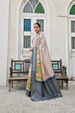 Blue Soft Bhagalpuri Silk Saree with Classic Pichwai Print Border