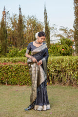 Teal Color Kanjivaram Soft Satin Silk Saree