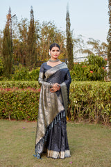 Teal Color Kanjivaram Soft Satin Silk Saree