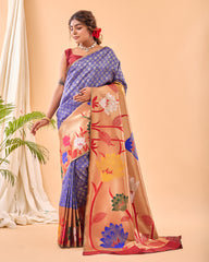 Violet Color Paithani Silk Sari