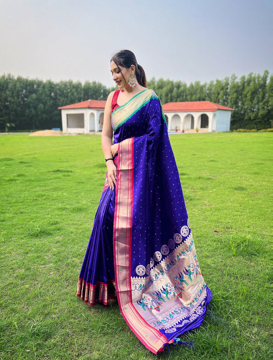 Violate Paithani Weaving Saree