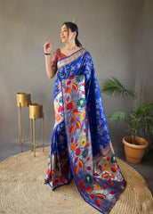 Violate Pure Soft Paithani Silk Saree For wedding