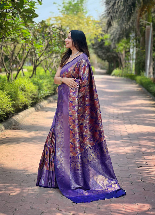 Light Purple  Kanchipattu Silk Saree