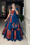 Blue Color Printed Garba lehenga Choli