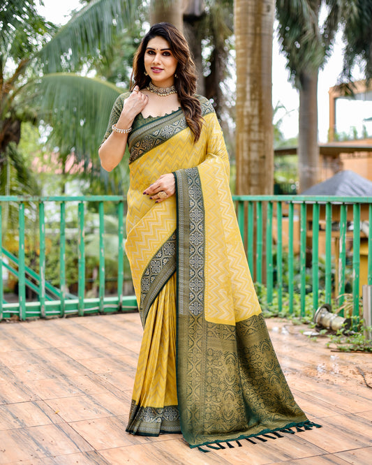 Yellow Traditional Kanjivaram Pattu Saree