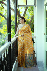 Yellow Digital Printed Soft Silk Partywear Saree