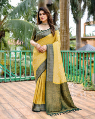 Yellow Traditional Kanjivaram Pattu Saree