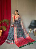 Black Soft Rangeen Patola Silk Saree
