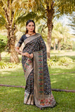 Black Gharchola Bandhej Silk Sarees With Handmade Blouse