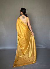 Gold Tissue Silk Saree with Jacquard Zari Weaving