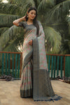 Gray Original Kanjivaram Soft Silk Saree