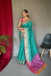 Green Color Soft Rangeen Patola Silk Saree