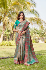 Green Original Kanjivaram Soft Silk Saree