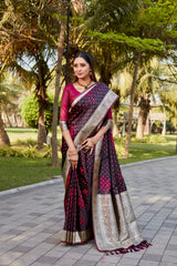 Maroon Color Kanjivaram Soft Satin Silk Saree