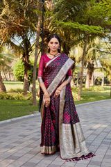 Maroon Color Kanjivaram Soft Satin Silk Saree