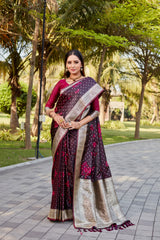 Maroon Color Kanjivaram Soft Satin Silk Saree