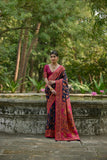 Navy Pashmina Silk Kashmiri Weaving Saree