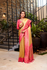 Pink Soft Tissue Silk Heavy Design Saree