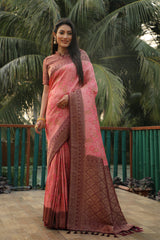 Pink Original Kanjivaram Soft Silk Saree