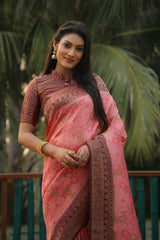 Pink Original Kanjivaram Soft Silk Saree