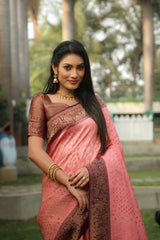 Pink Kanjivaram Silk Sarees for Festivel