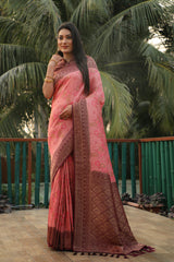 Pink Original Kanjivaram Soft Silk Saree