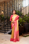 Pink Soft Tissue Silk Heavy Design Saree