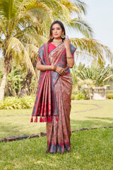 Pink Original Kanjivaram Soft Silk Saree