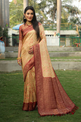 Pista Kanjivaram Silk Sarees for Festivel