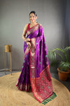 Purple Soft Rangeen Patola Silk Saree