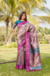 Purple Original Kanjivaram Soft Silk Saree