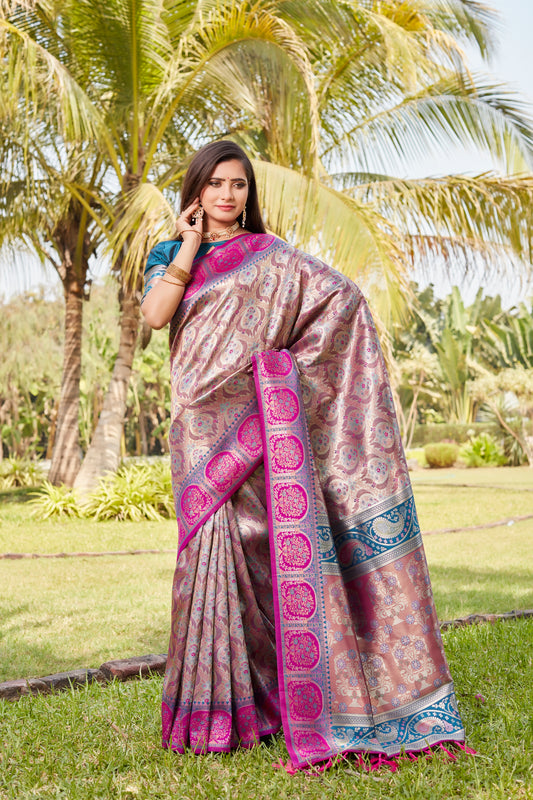 Purple Original Kanjivaram Soft Silk Saree