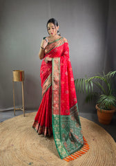 Red Soft Rangeen Patola Silk Saree