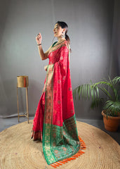 Red Soft Rangeen Patola Silk Saree